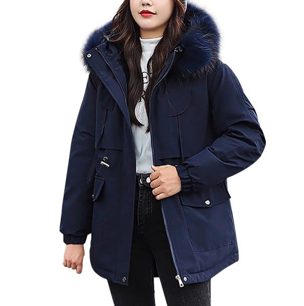 Dames winterjas P1788 donkerblauw XS