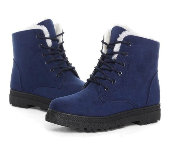 Dames winterlaarzen met bont J836 blauw 38