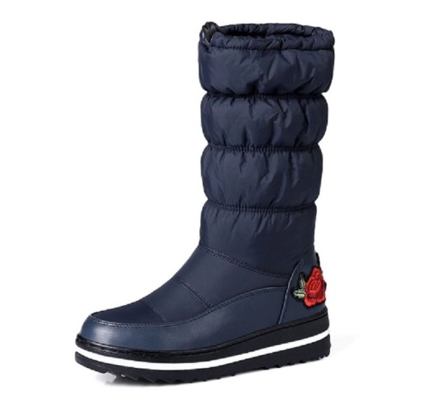 Dames winterlaarzen met rozen J1194 blauw 42