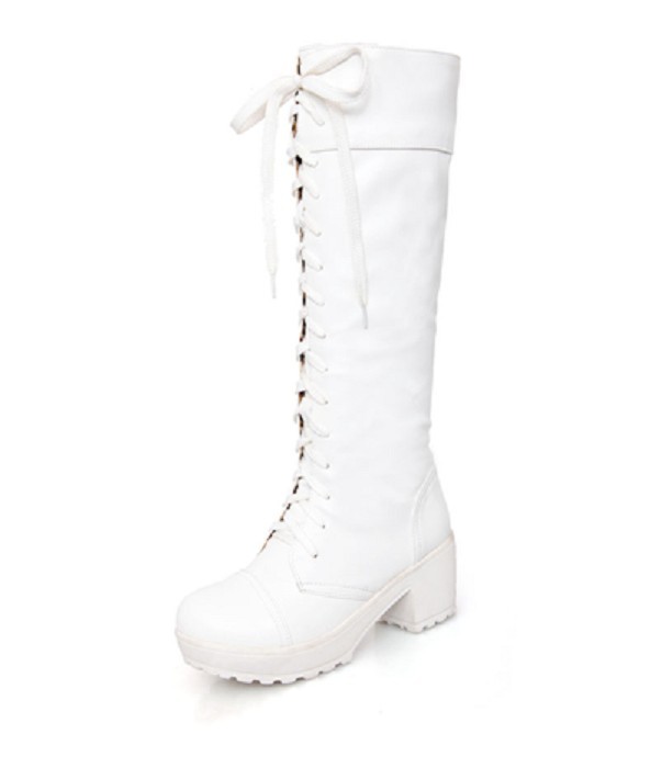 Dames winterlaarzen met veters J1199 wit 35