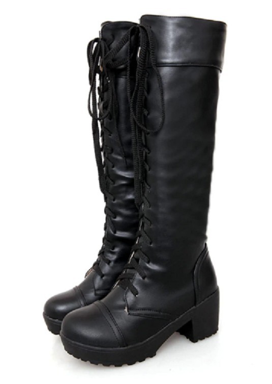 Dames winterlaarzen met veters J1199
