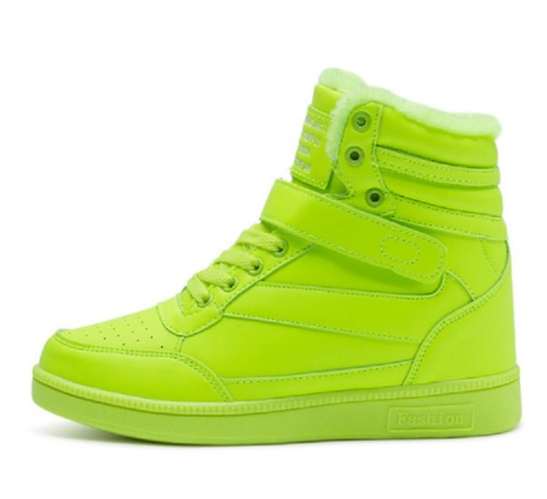 Dames wintersneakers Hoops met bont J2437 groen 40