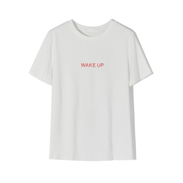 Dames wit T-shirt met opdruk A1223 M 2