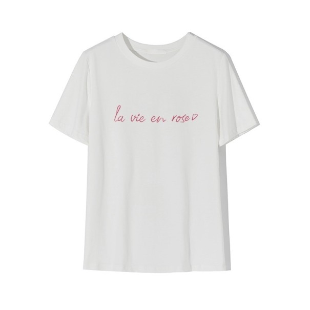 Dames wit T-shirt met opdruk A1223 S 1