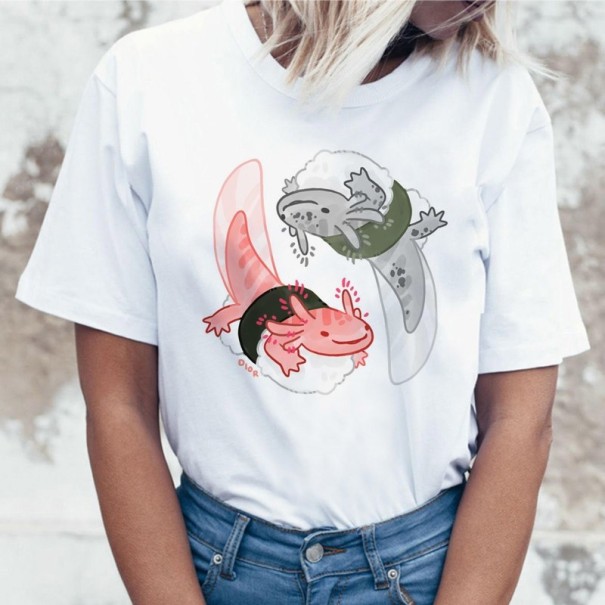 Dames wit T-shirt met opdruk A1306 XS