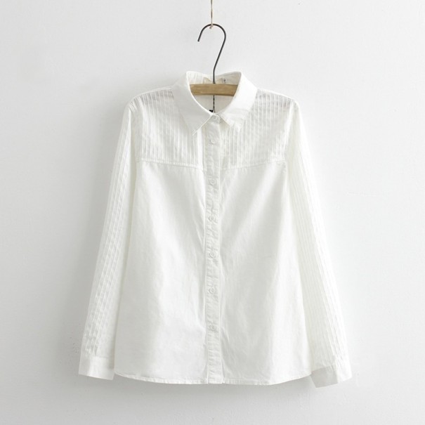 Dames witte blouse met lange mouwen XS 2