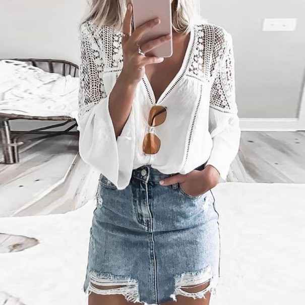 Dames witte blouse Stephanie L