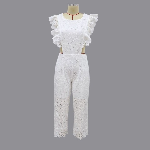 Dames witte kanten jumpsuit M