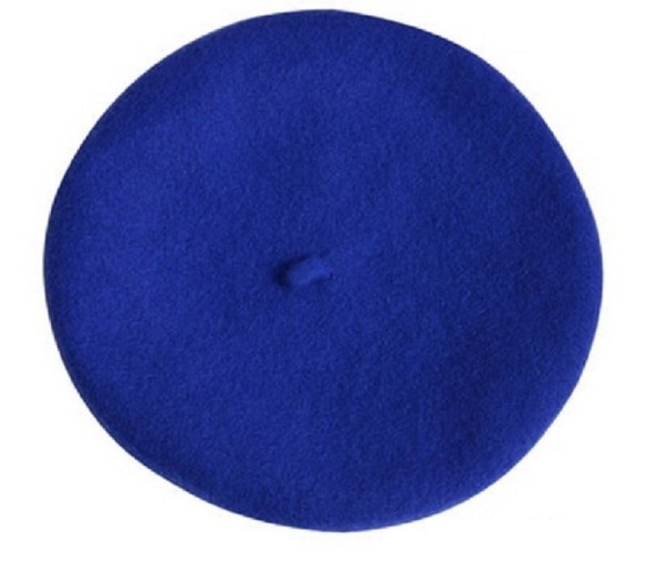 Dames wollen baret blauw