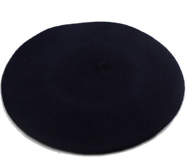 Dames wollen baret donkerblauw