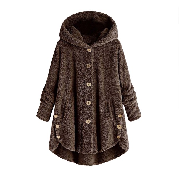 Dames wollen jas P1868 koffiekleur L