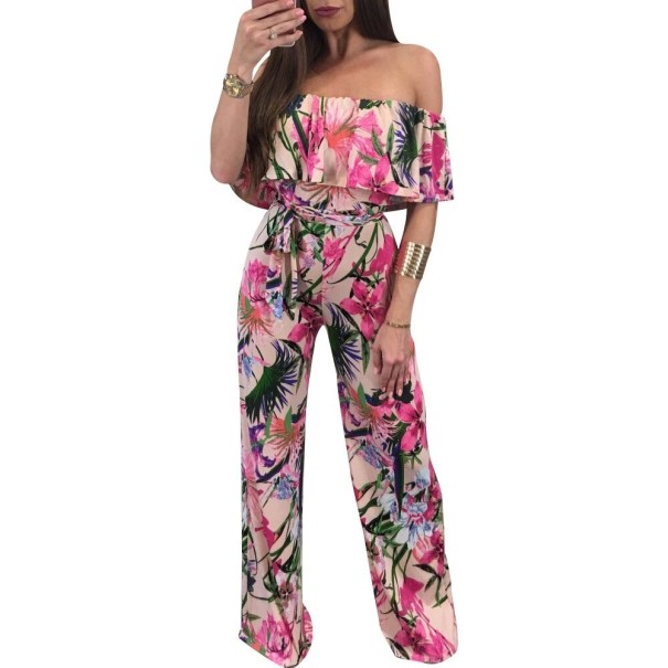 Dames zomer jumpsuit met bloemen A2088 L 2