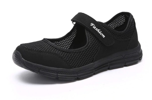 Dames zomerschoenen met klittenband zwart 39