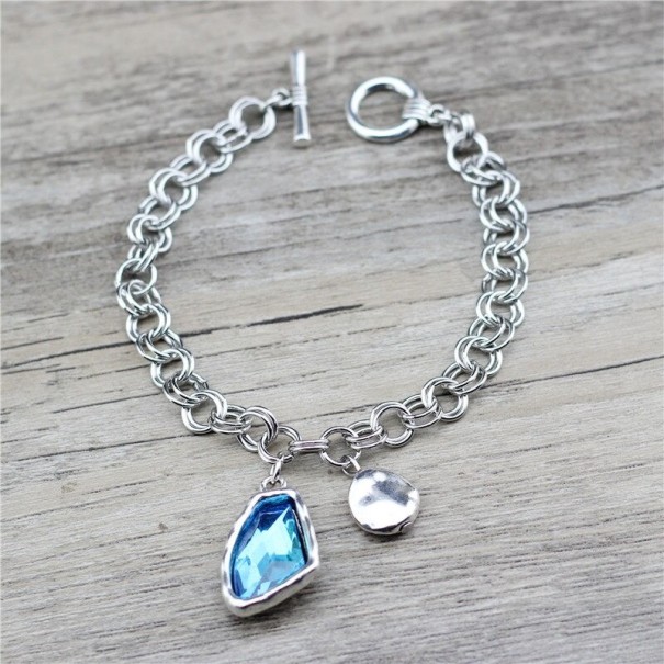 Damesarmband met Amerikaanse sluiting blauw