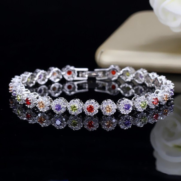 Damesarmband met gekleurde stenen H66 multicolor