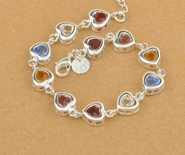 Damesarmband met gekleurde stenen H75 1