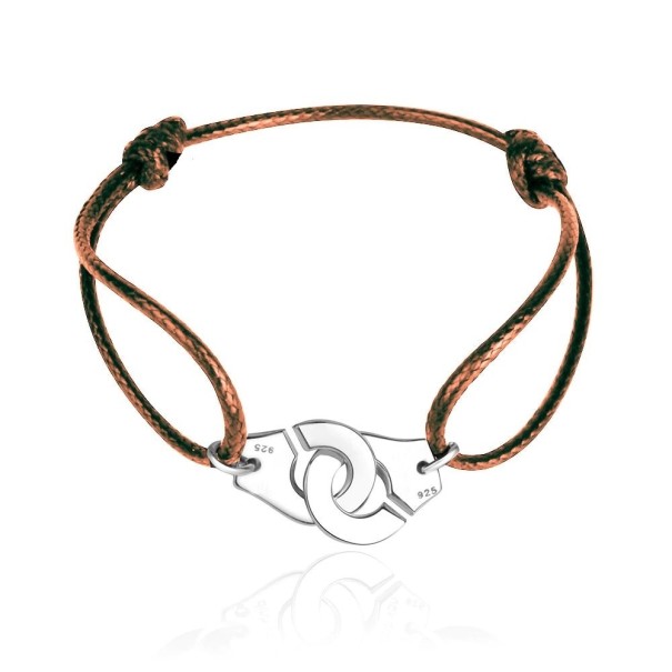 Damesarmband met handboeien bruin
