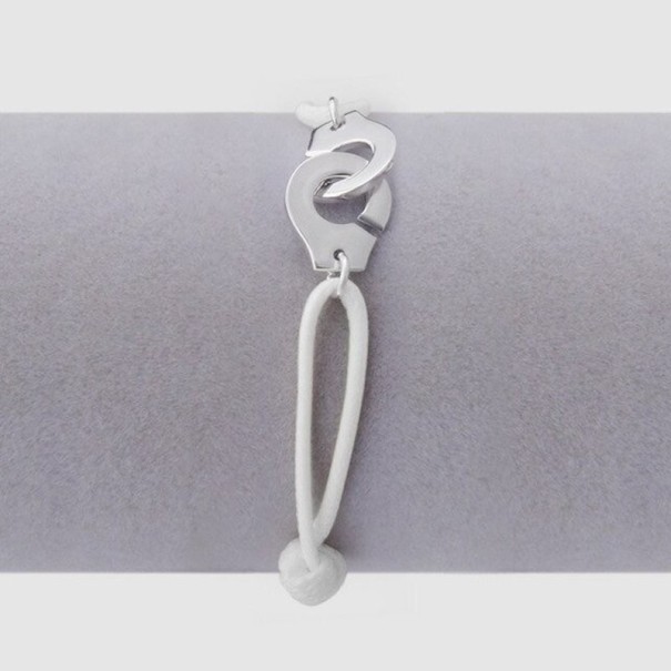 Damesarmband met handboeien wit