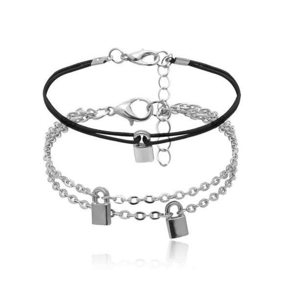Damesarmband met slotjes 2 st. zilver