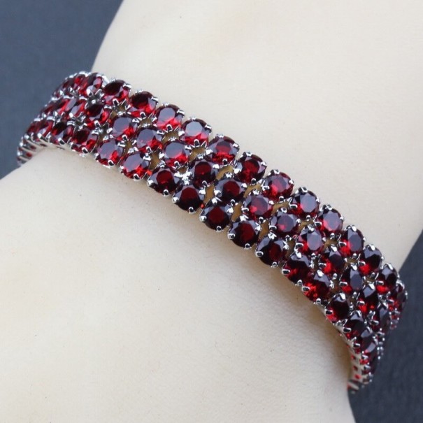 Damesarmband met stenen P108 rood