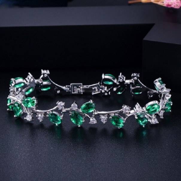 Damesarmband met stenen P109 groen