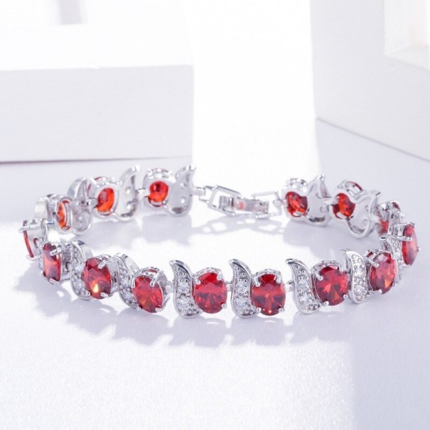 Damesarmband met stenen P190 rood