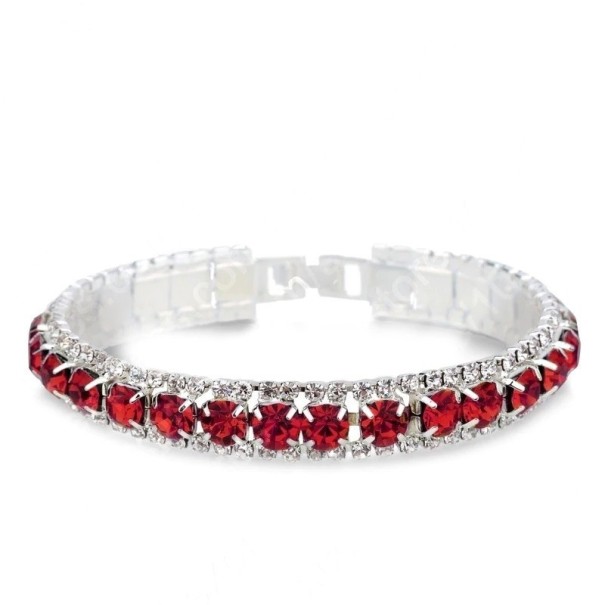Damesarmband met stenen rood