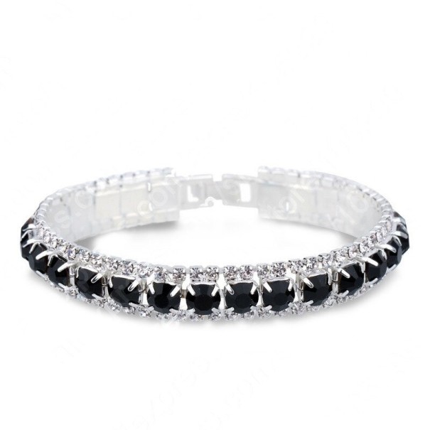 Damesarmband met stenen zwart