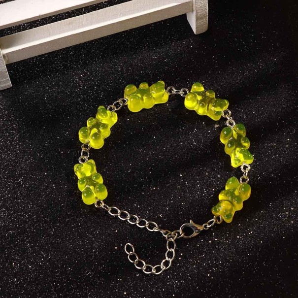 Damesarmband met teddyberen geel