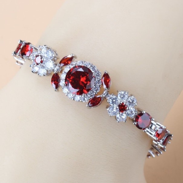 Damesarmband met zirkonen rood