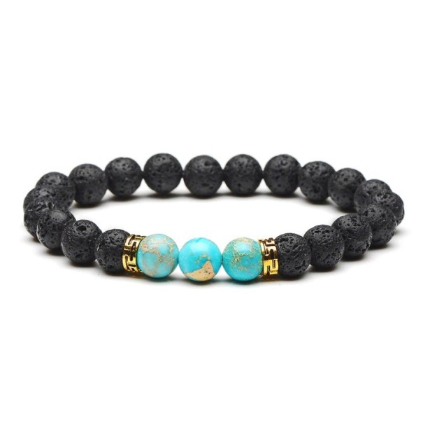 Damesarmband van lavasteen turquoise