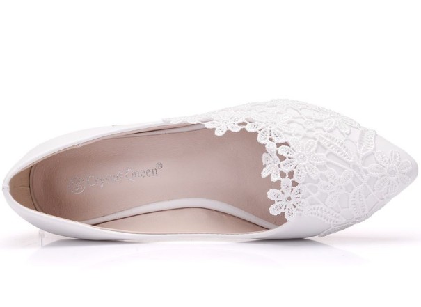 Damesballerina&#39;s met bloemenkant