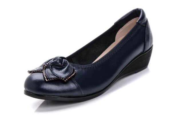 Damesballerina's met strik donkerblauw 38