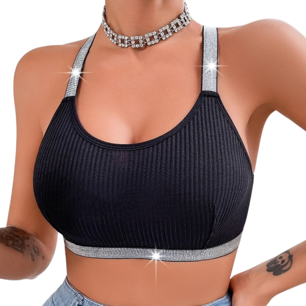 Damesbh met elastische bandjes zonder beugels gevormde cups elastaan polyamide comfortabel voor dagelijks onopvallend dragen zwart XS