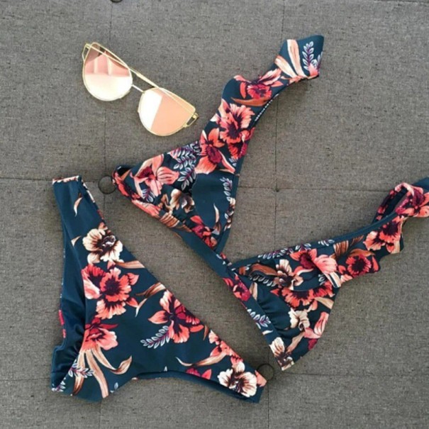 Damesbikini met bloemen P416 M
