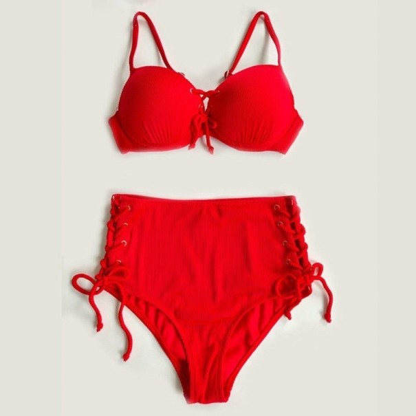 Damesbikini met veterdetail P620 rood XL