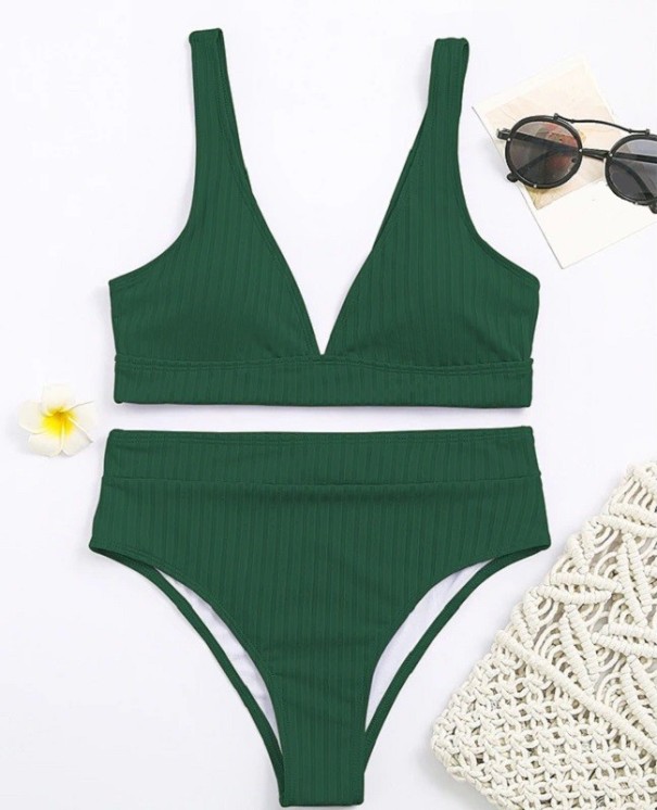 Damesbikini P238 donkergroen M