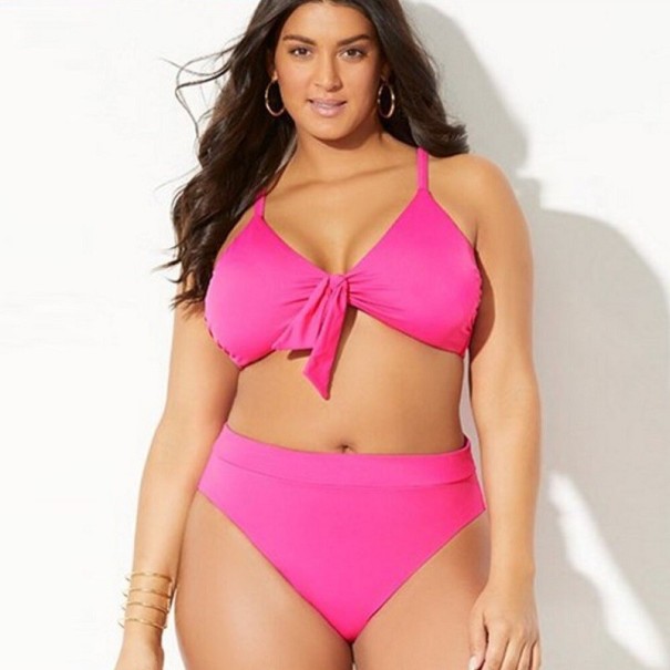 Damesbikini P628 donkerroze 3XL