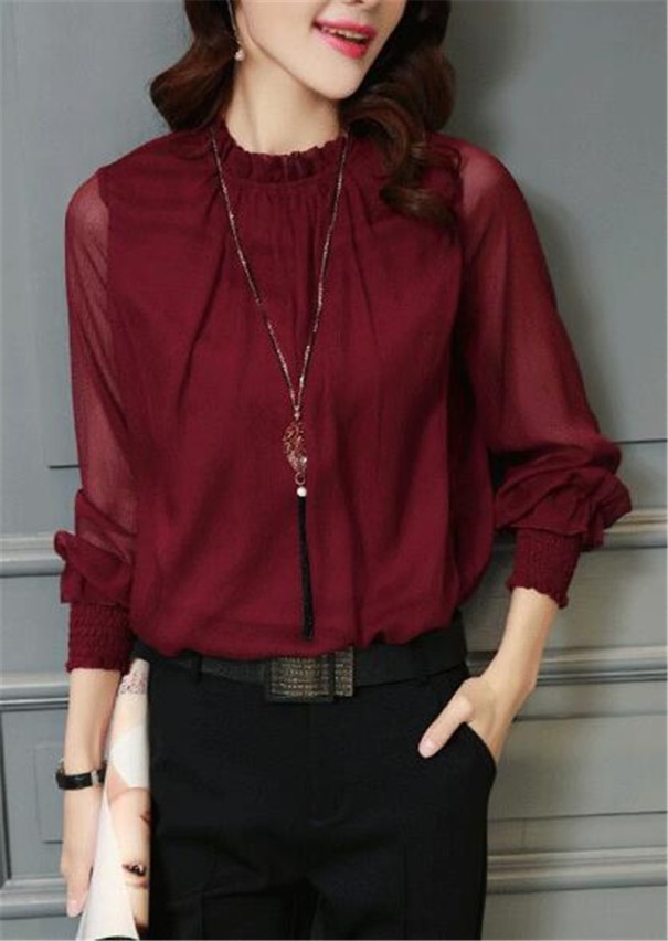 Damesblouse Charlotte wijnrood M