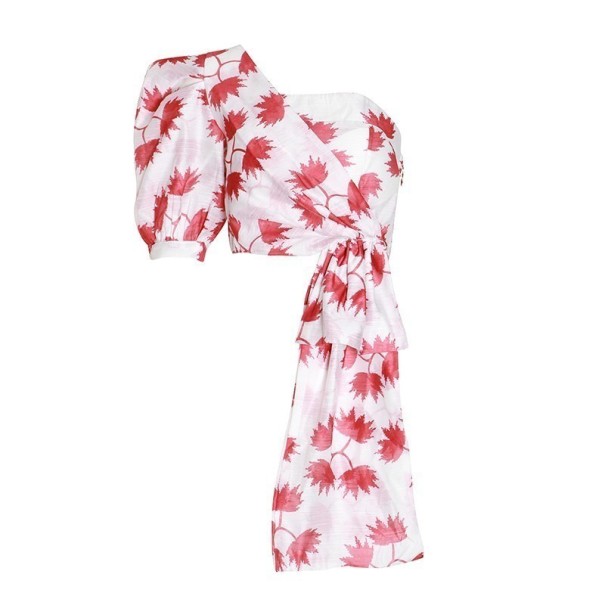 Damesblouse met bloot schouder Alex rood S