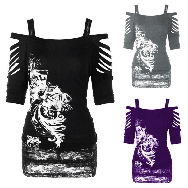 Damesblouse met decoratieve perforaties