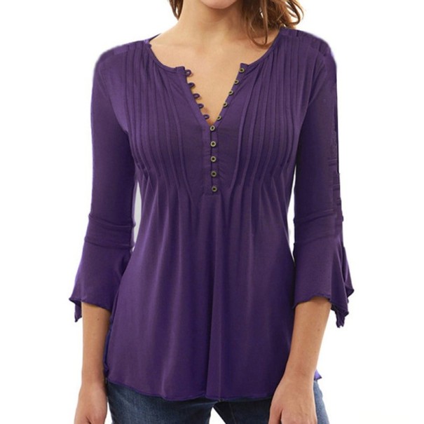 Damesblouse met knopen paars S