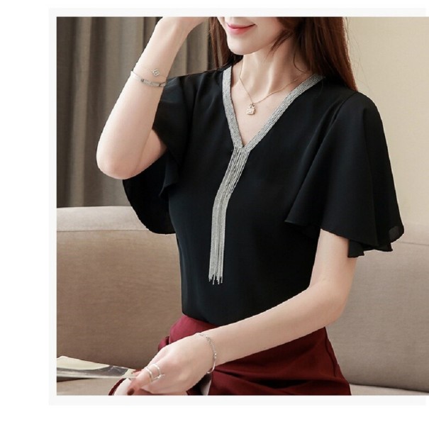 Damesblouse met losse mouwen zwart M