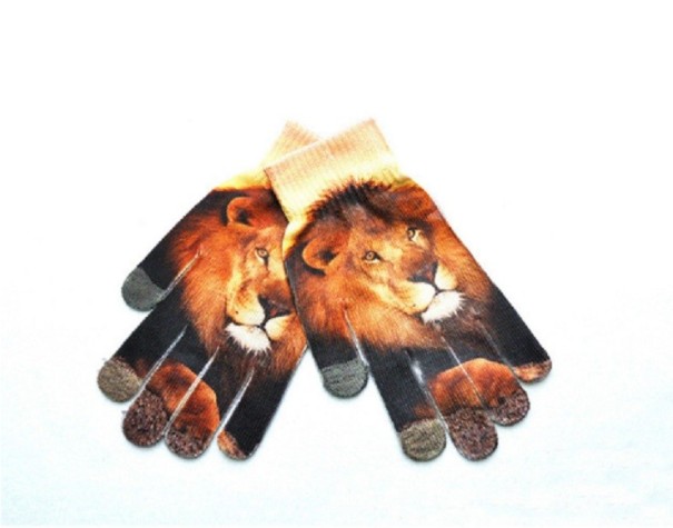 Dameshandschoenen met 3D dierenprint J531 4