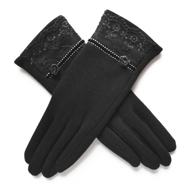 Dameshandschoenen met kant J3119 zwart