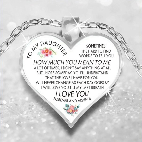Dameshartketting met tekst 3