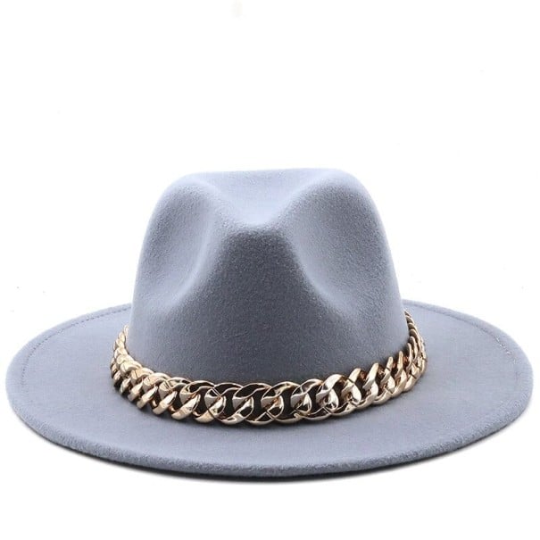 Dameshoed met ketting A2449 grijs