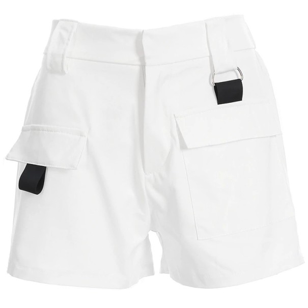 Dameshorts med bælte hvid M