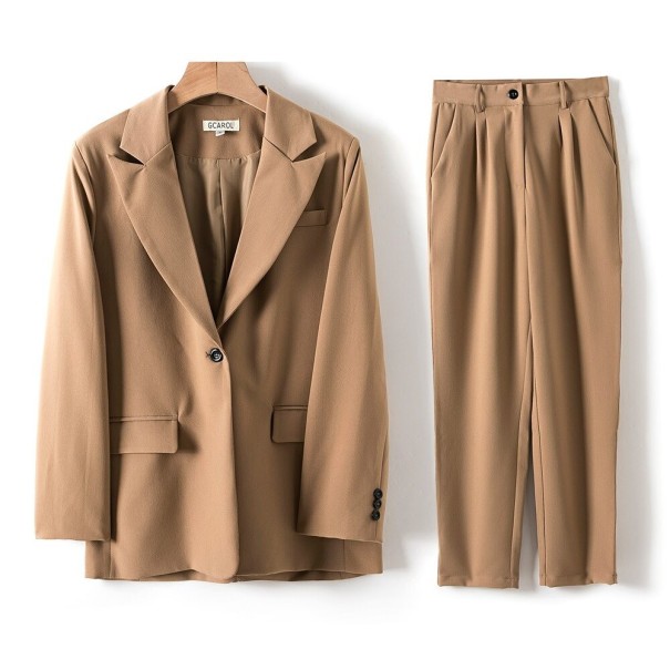 Damesjas en broek beige M