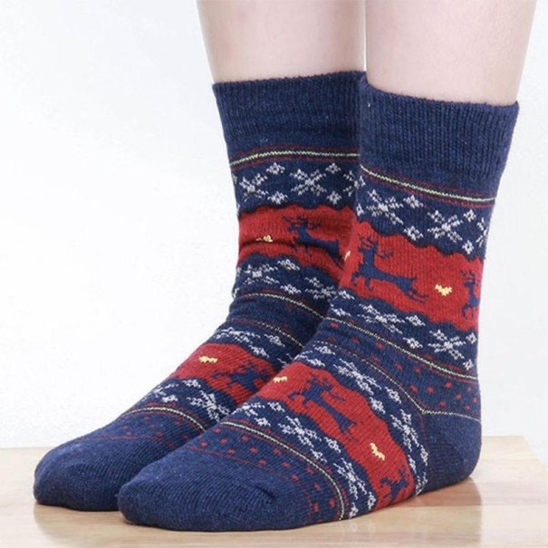 Dameskerstsokken A1948 donkerblauw